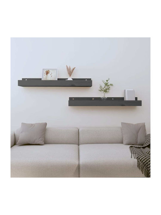 Shelves Wall Gray 2pcs 80x12x9cm