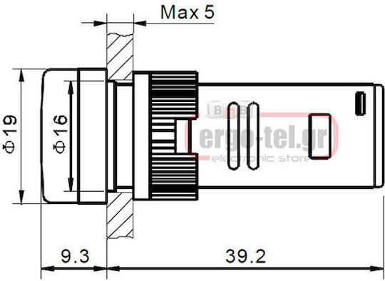 Xindali LED Ενδεικτική Λυχνία 230V Μπλε 1τμχ 022-001423016
