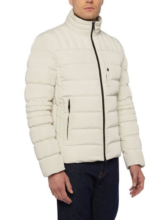 Geox Hilstone Herren Winter Jacke Puffer Wasserdicht Beige