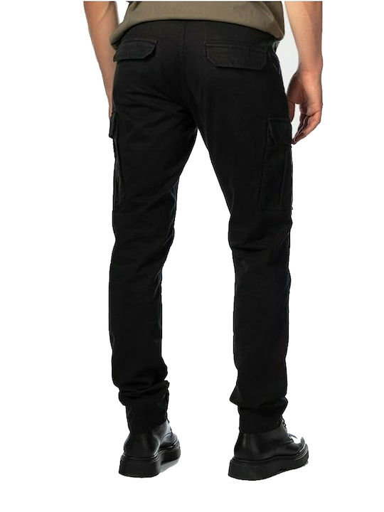 Andrexx Men's Trousers Cargo in Straight Line Black