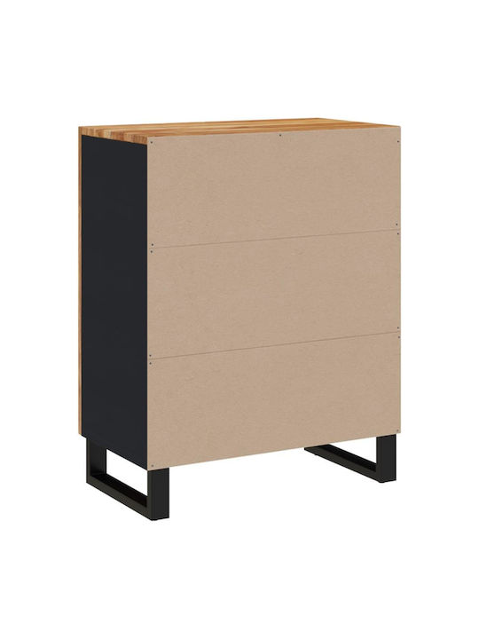 Living Room Display Cabinet Made of Solid Wood Brown 60x33x75cm