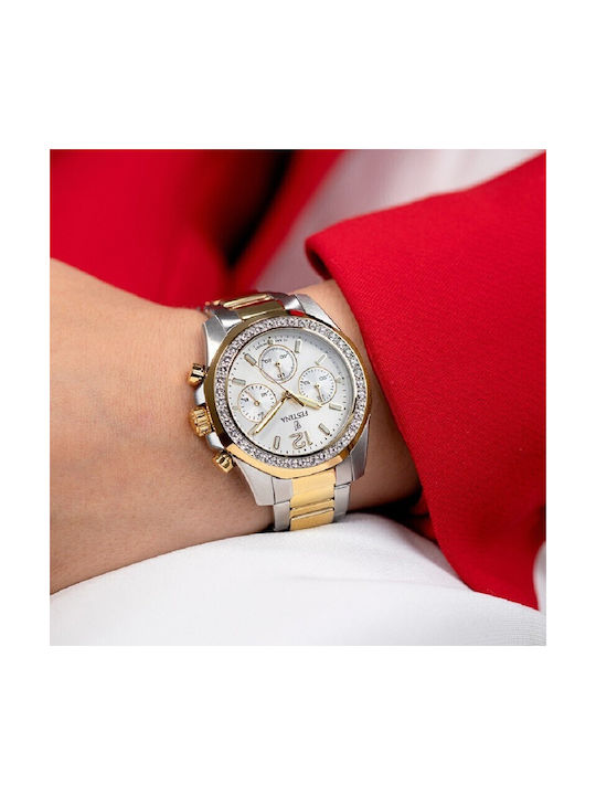 Festina Damen Watch Chronograph with Metal Bracelet