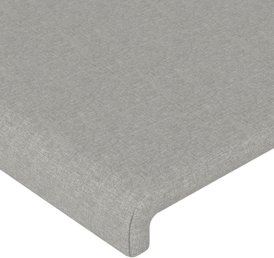 vidaXL LED Bed Headboard Fabric Light Grey 144x128cm