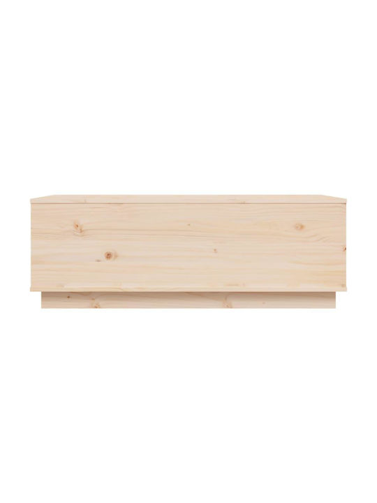 Rectangular Central Coffee Table Made of Solid Wood with Lifting Mechanism Beige 100x50x35 cm