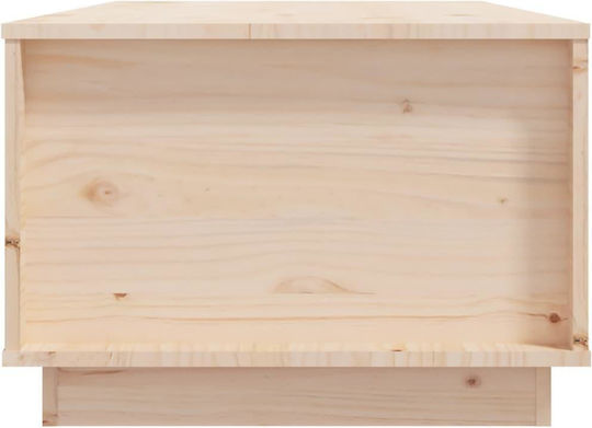 Rectangular Central Coffee Table Made of Solid Wood with Lifting Mechanism Beige 100x50x35 cm