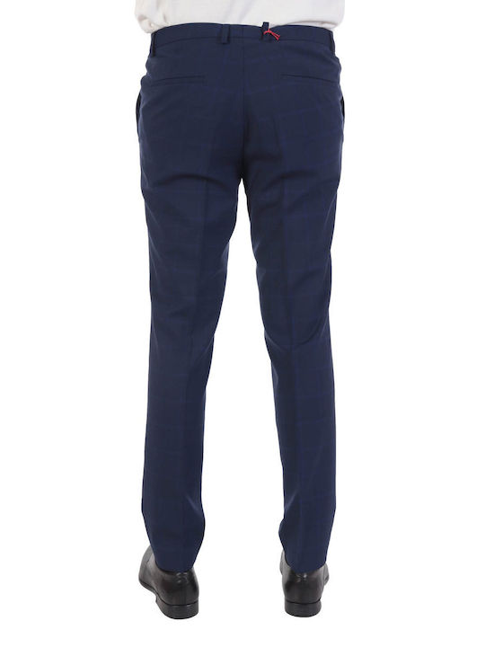 Hugo Boss Pantaloni pentru bărbați De costum Elastice cu Croială Extra Slim Albastru marin