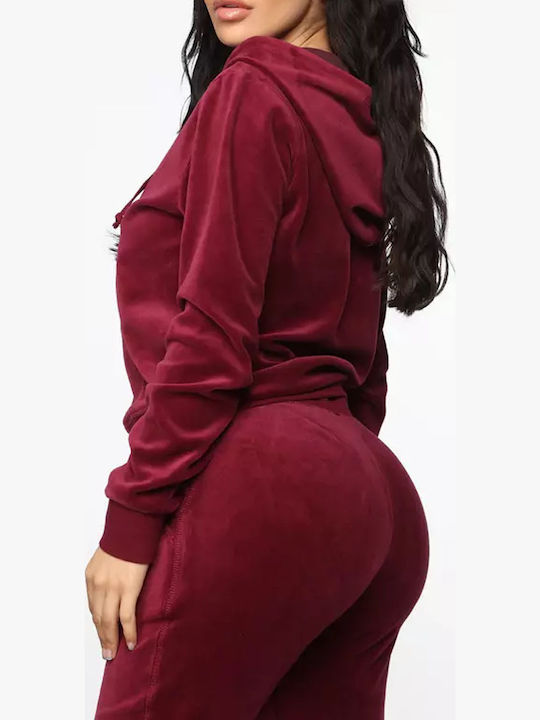 Jogginganzug Samt Burgundisch