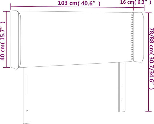 vidaXL Tăblie de Pat LED din Țesătură Gri Închis 103x88 cm