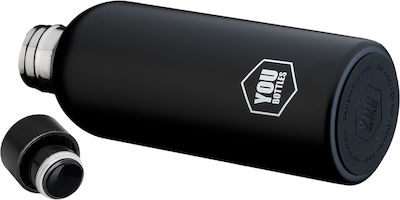 YouBottles Bottle Thermos Stainless Steel Black 500ml