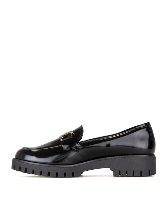 Patent Leather Women's Loafers in Black Color