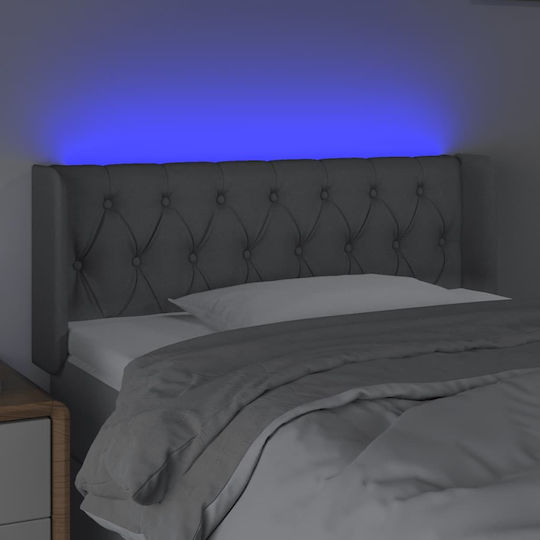 vidaXL LED Bed Headboard Fabric Light Grey 103x88cm
