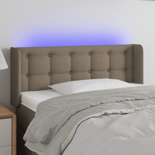 vidaXL Tăblie de Pat cu LED din Țesătură Taupe 103x88cm