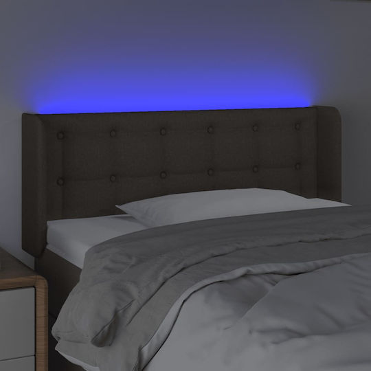 vidaXL Tăblie de Pat cu LED din Țesătură Taupe 103x88cm