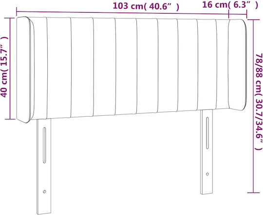 vidaXL LED-Kopfteil für Bett, Stoff, Rosa, 103x88 cm