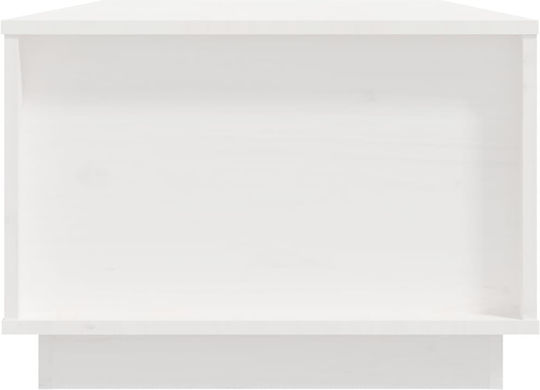 Rectangular Central Coffee Table Made of Solid Wood with Lifting Mechanism White W100xD50xH35cm