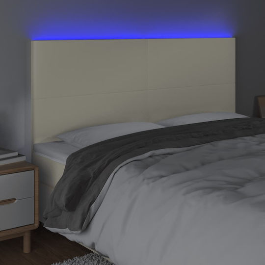 vidaXL vidaXL Kopfstützen für Betten mit Leder Ecru 160x118cm