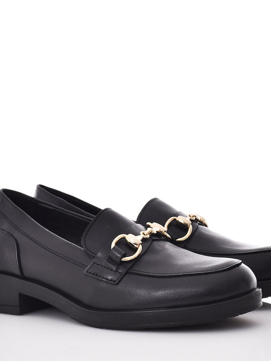 Yokono Elvas Leather Women's Loafers in Black Color