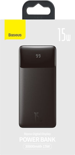 Baseus Bipow Overseas Edition Power Bank 30000mAh 15W cu 2 Porturi USB-A și Port USB-C Negru