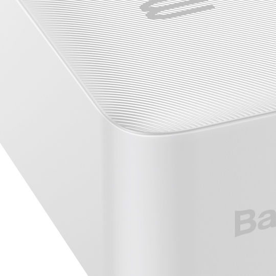 Baseus Bipow Overseas Edition Power Bank 30000mAh 15W cu 2 Porturi USB-A și Port USB-C Alb