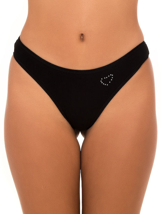 Fay Lingerie Panty Black Black Cotton Women's Brazil Black