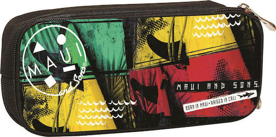 Maui & Sons Pencil Case Barrel with 2 Compartments Black