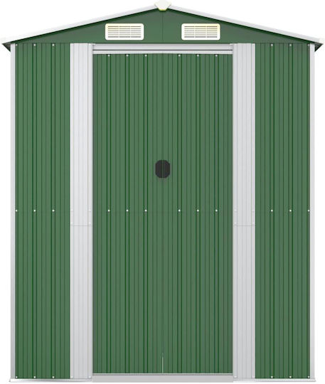 Metallische Gartenhaus Galvanisiert Grüne mit Lüftungsschlitzen M1.92xB1.91xH2.23m