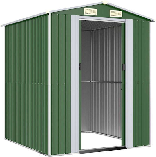 Metallische Gartenhaus Galvanisiert Grüne mit Lüftungsschlitzen M1.92xB1.91xH2.23m