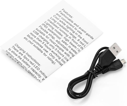 E10 20M Lighting USB Charging Night Running Sports LED Light with Red Taillight