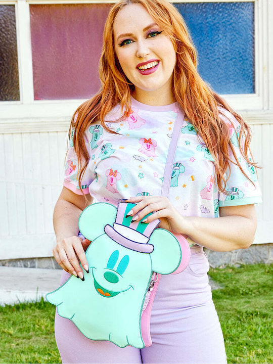 Loungefly Ghost Mickey and Minnie Mouse Glow Παιδική Τσάντα Ώμου Πολύχρωμη 20x5x21εκ.
