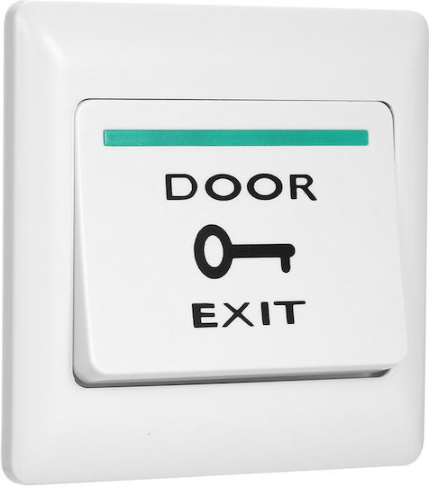 Complete Wall Push Exit Button with Frame White DPT-06A