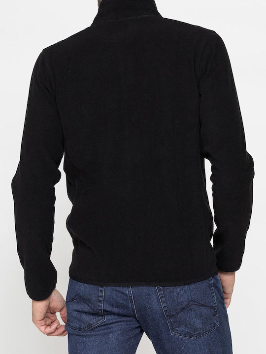 Carrera Jeans Ανδρική Ζακέτα Fleece με Φερμουάρ Μαύρη