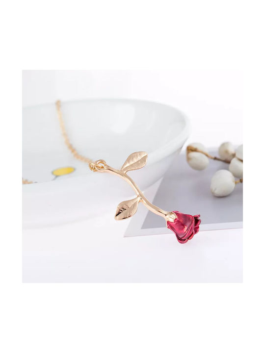 Necklace with design Flower from Gold Plated Steel