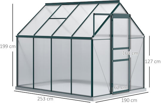 Outsunny Seră De Grădină Tip Casă Cu Ramă Metalică 1.9x2.53x1.99m