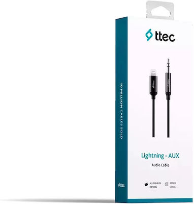 TTEC 3.5mm to Lightning Cable Μαύρο 1m (03500)