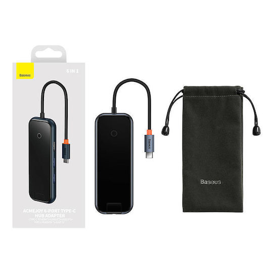 Baseus AcmeJoy USB-C Docking Station με HDMI 4K PD Ethernet Γκρι