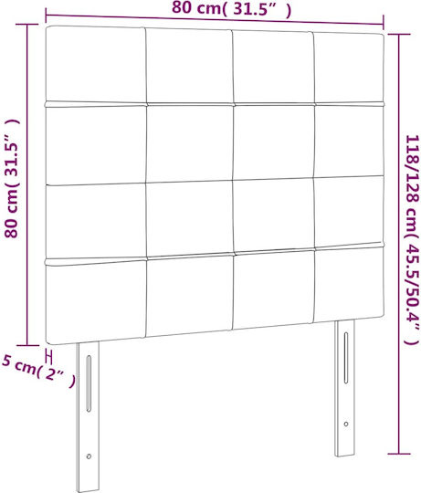 vidaXL Fabric Bed Headboard Cream 80x128cm