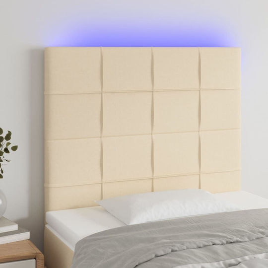 vidaXL Fabric Bed Headboard Cream 80x128cm