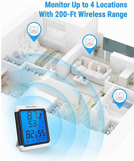 Thermo Pro Touchscreen and Backlight Digital Thermometer & Hygrometer for Indoor Use