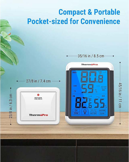 Thermo Pro Touchscreen and Backlight Digital Thermometer & Hygrometer for Indoor Use