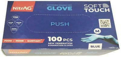 NitrAG Soft Touch Examination Gloves Powder Free Blue 100pcs