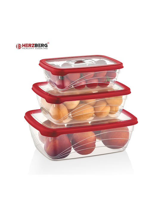Herzberg Extra Bio Saver Lunchbox Kunststoff Rot 3Stück