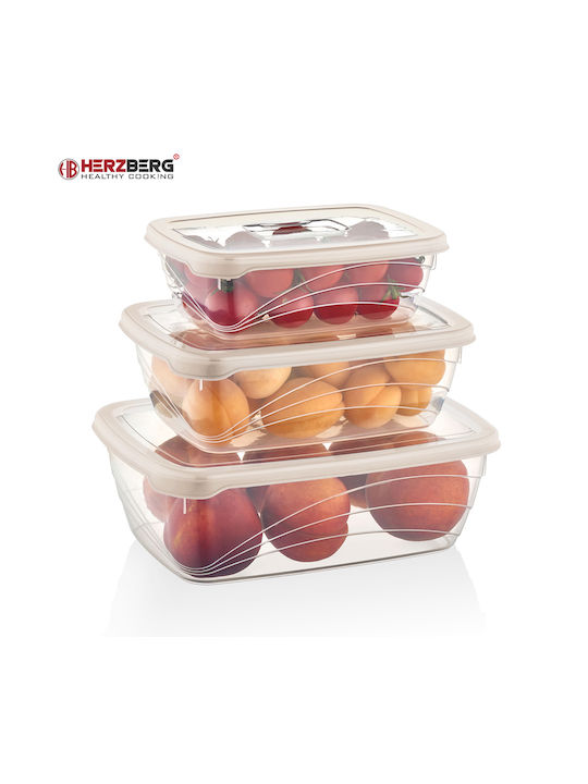 Herzberg Bio Saver Lunchbox Kunststoff Beige 3Stück