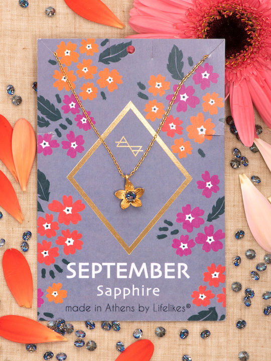 LifeLikes Birthstone September cu design Floare Placat cu aur