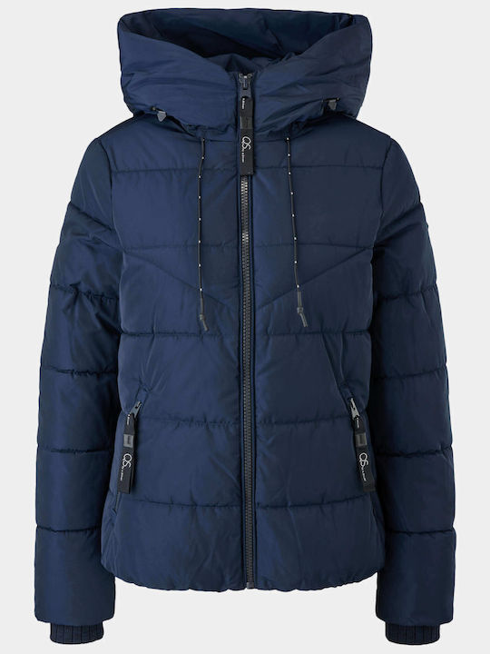 Kurz Damen Puffer Jacke für Winter Marineblau