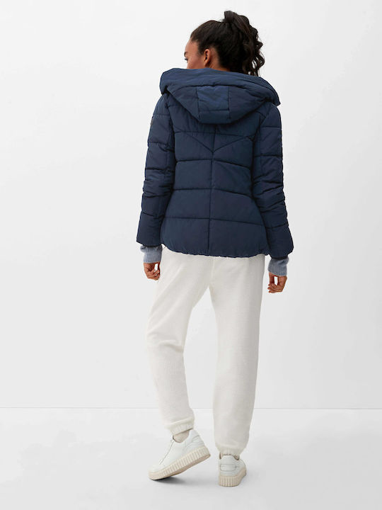 Kurz Damen Puffer Jacke für Winter Marineblau