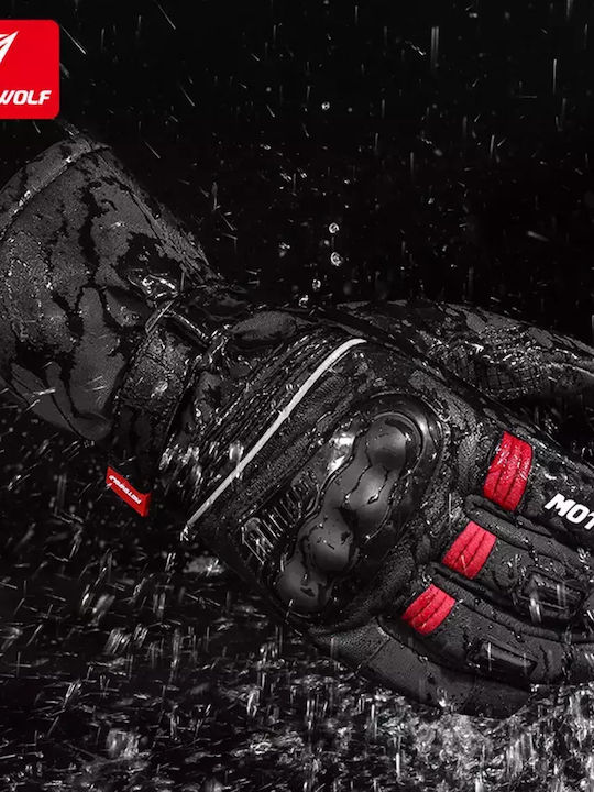 Motowolf MDL0318 Зимни Мъжки Мотоциклетни ръкавици Softshell Водоустойчиви Черен