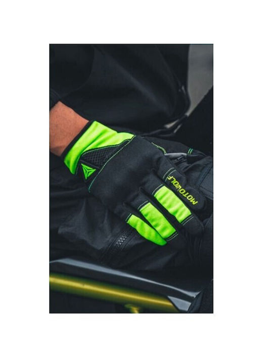 Motowolf Ανδρικά Γάντια Μηχανής Softshell 4 Εποχών Πράσινα