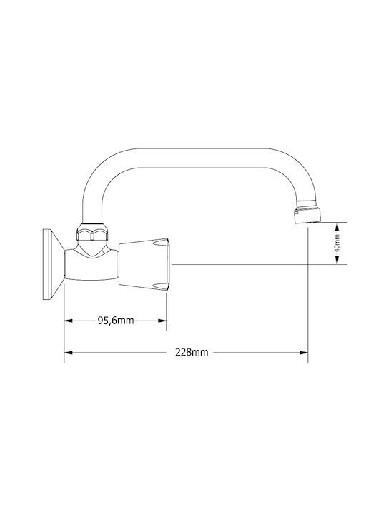 Viospiral Corona Kitchen Faucet Wall Silver