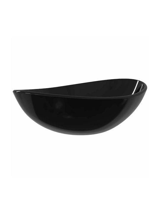 vidaXL Countertop Sink Sticlă 54.5x35cm Black