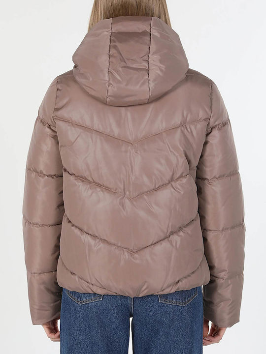 Colin's Kurz Damen Puffer Jacke für Winter Deep Pink